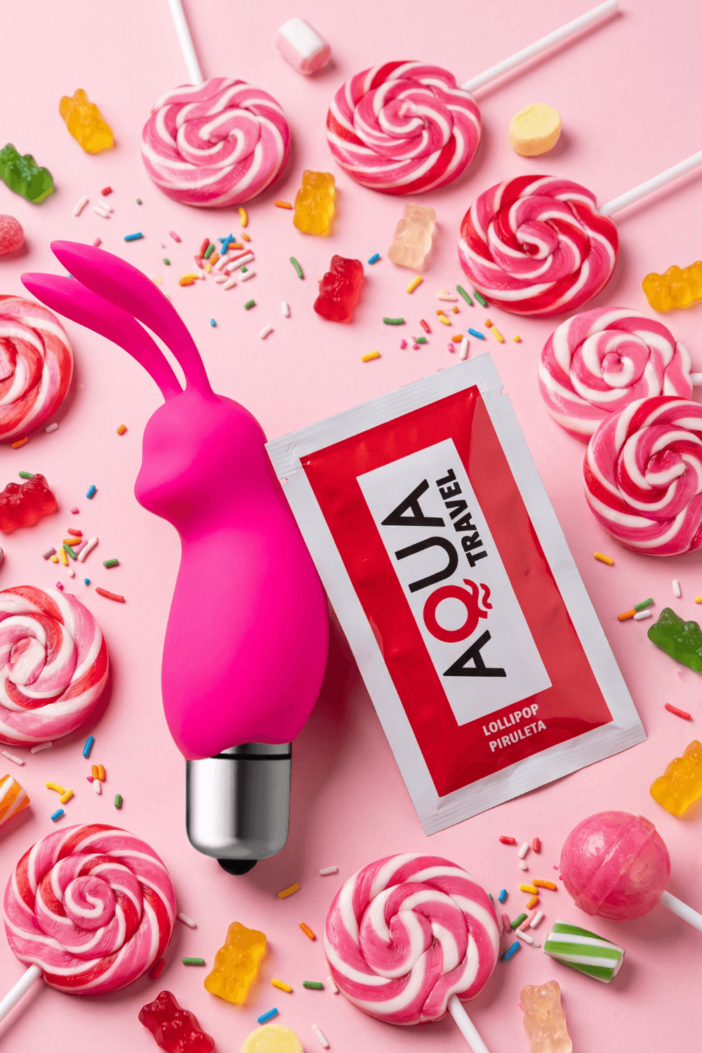 Mini Stimulateur Clitoridien Lapin Rose 1 dosette lubrifiant · Pocket Pleasure · vue 4