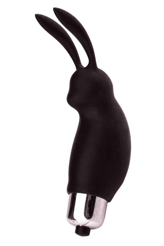 Mini Stimulateur Clitoridien Lapin Noir 1 dosette lubrifiant · Pocket Pleasure