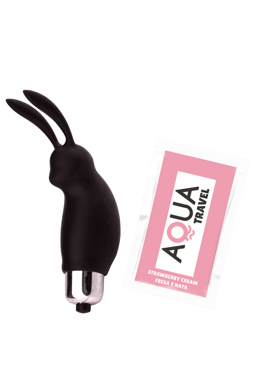 Mini Stimulateur Clitoridien Lapin Noir 1 dosette lubrifiant · Pocket Pleasure · vue 3