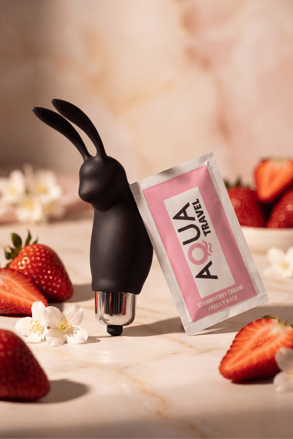 Mini Stimulateur Clitoridien Lapin Noir 1 dosette lubrifiant · Pocket Pleasure · vue 4