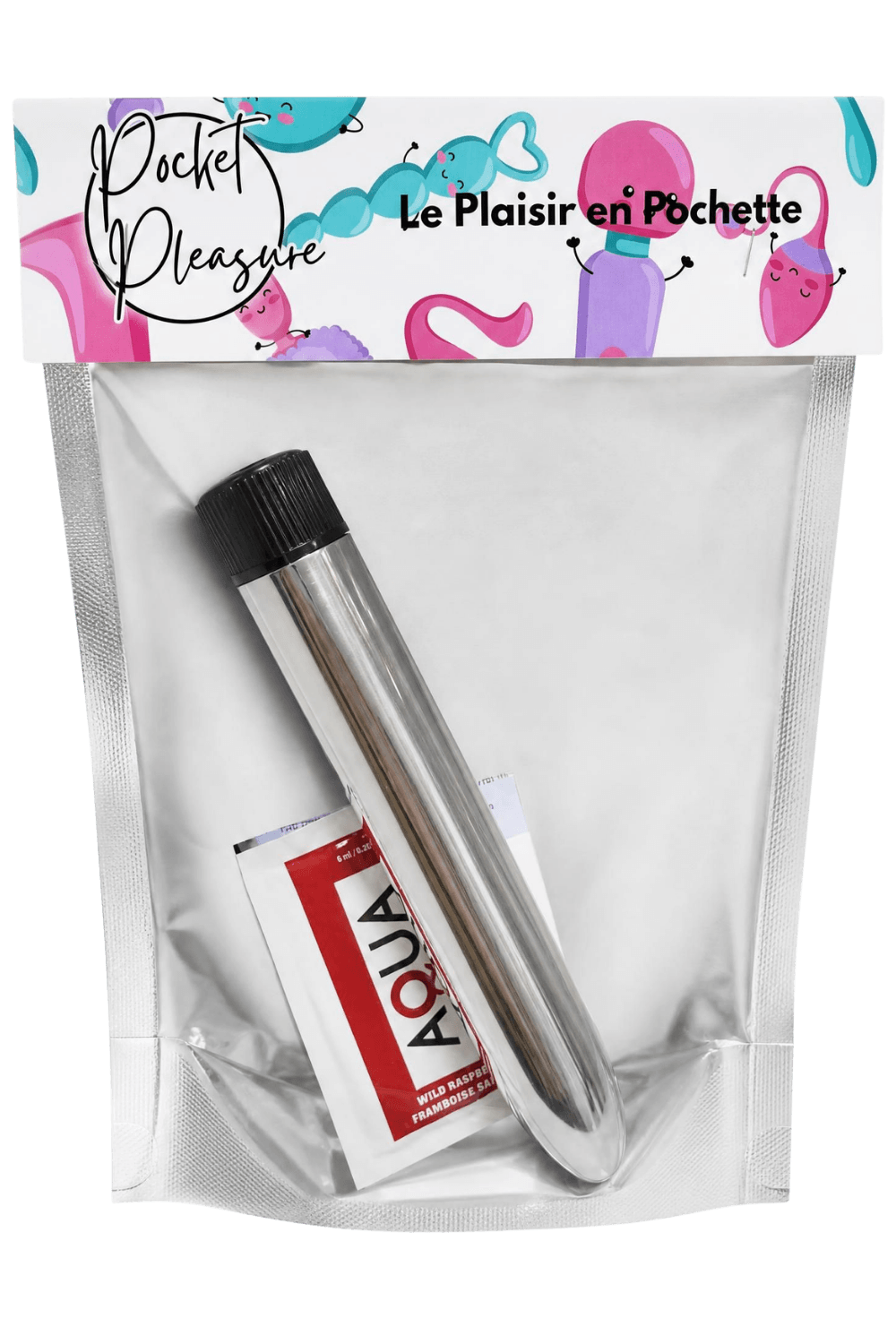 Vibromasseur Classique Argenté 1 dosette de lubrifiant · Pocket Pleasure · vue 2