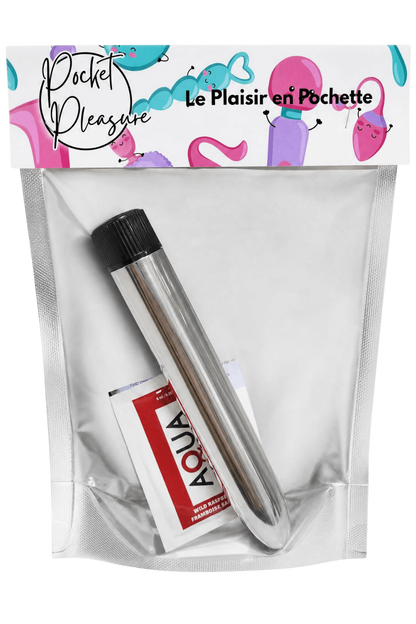Vibromasseur Classique Argenté 1 dosette de lubrifiant · Pocket Pleasure · vue 2