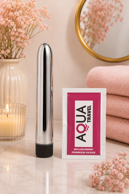 Vibromasseur Classique Argenté 1 dosette de lubrifiant · Pocket Pleasure · vue 4