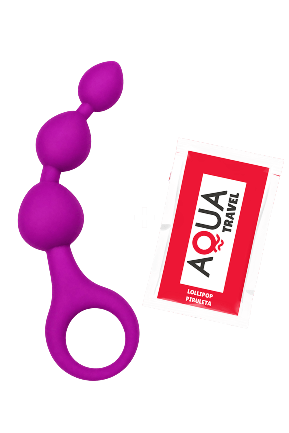 Chapelet Anal 3 Boules Fuchsia Silicone 1 dosette de lubrifiant · Pocket Pleasure · vue 3