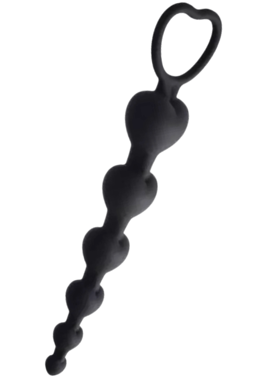 Chapelet Anal Cœur Silicone Noir 1 dosette de lubrifiant · Pocket Pleasure