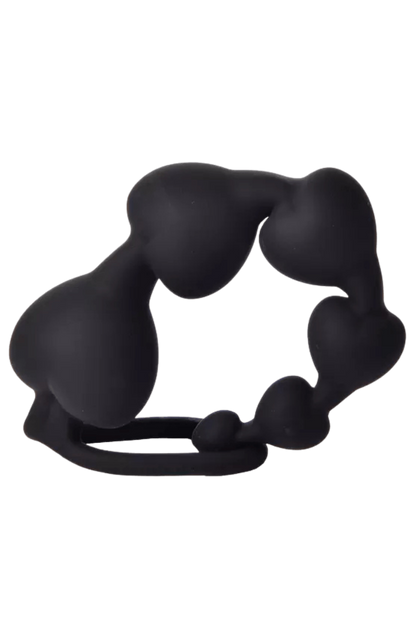 Chapelet Anal Cœur Silicone Noir 1 dosette de lubrifiant · Pocket Pleasure · vue 5