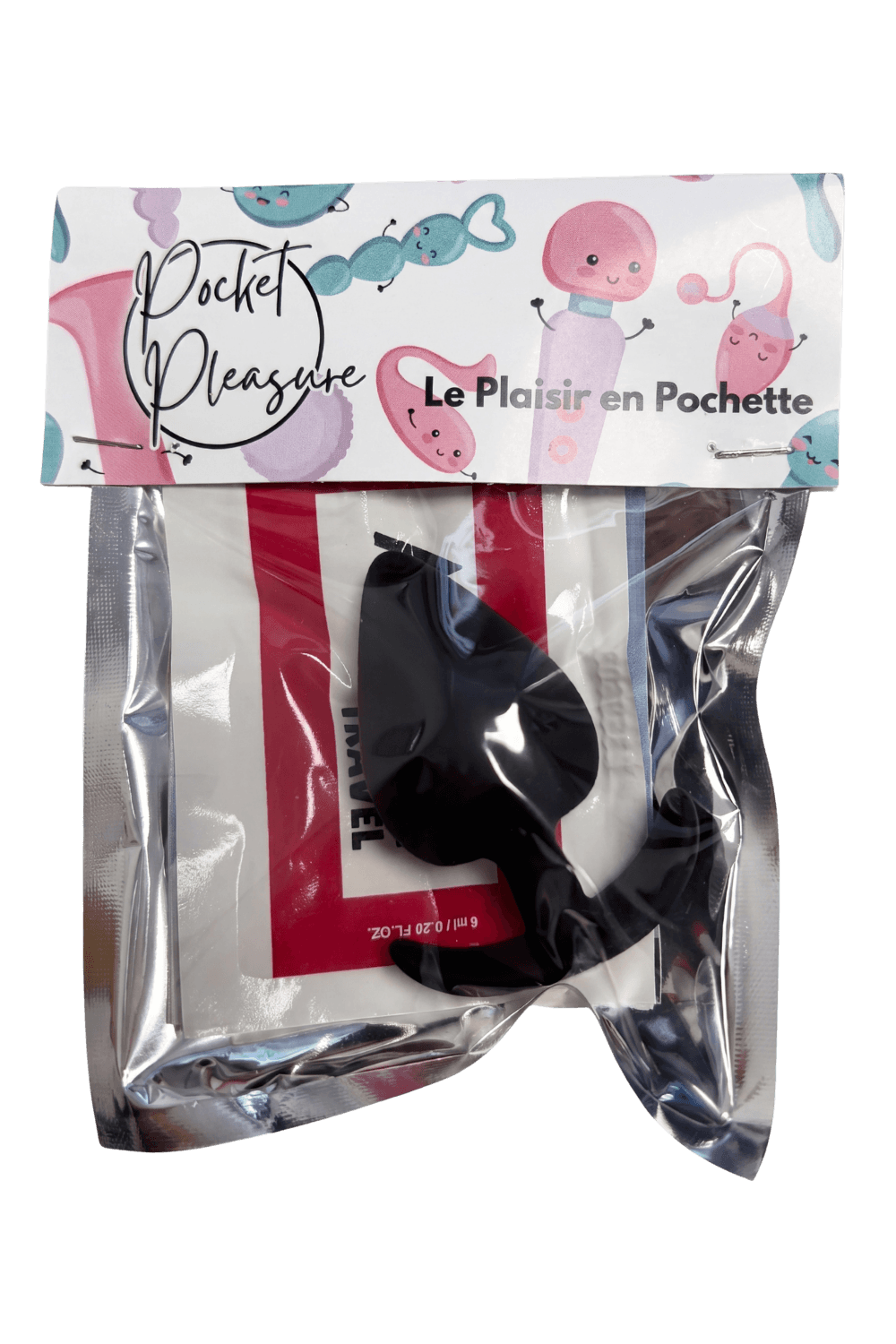 Plug Anal Silicone Noir XS dosette de lubrifiant · Pocket Pleasure · vue 2