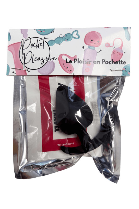 Plug Anal Silicone Noir XS dosette de lubrifiant · Pocket Pleasure · vue 2
