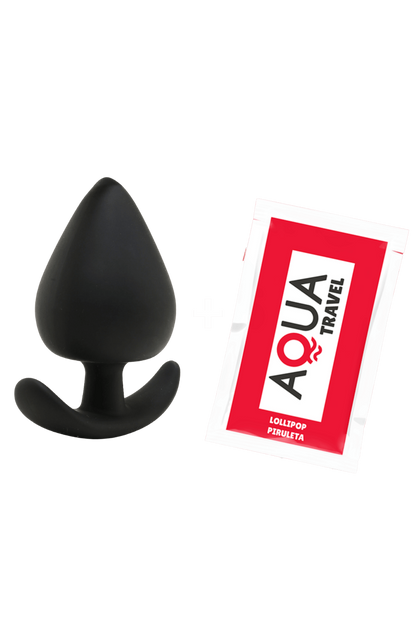 Plug Anal Silicone Noir XS dosette de lubrifiant · Pocket Pleasure · vue 3