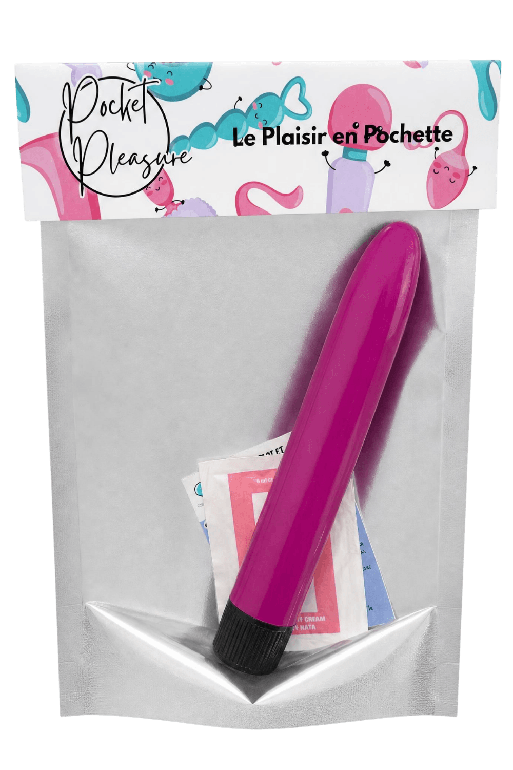 Vibromasseur Classique Violet 1 dosette de lubrifiant · Pocket Pleasure · vue 2