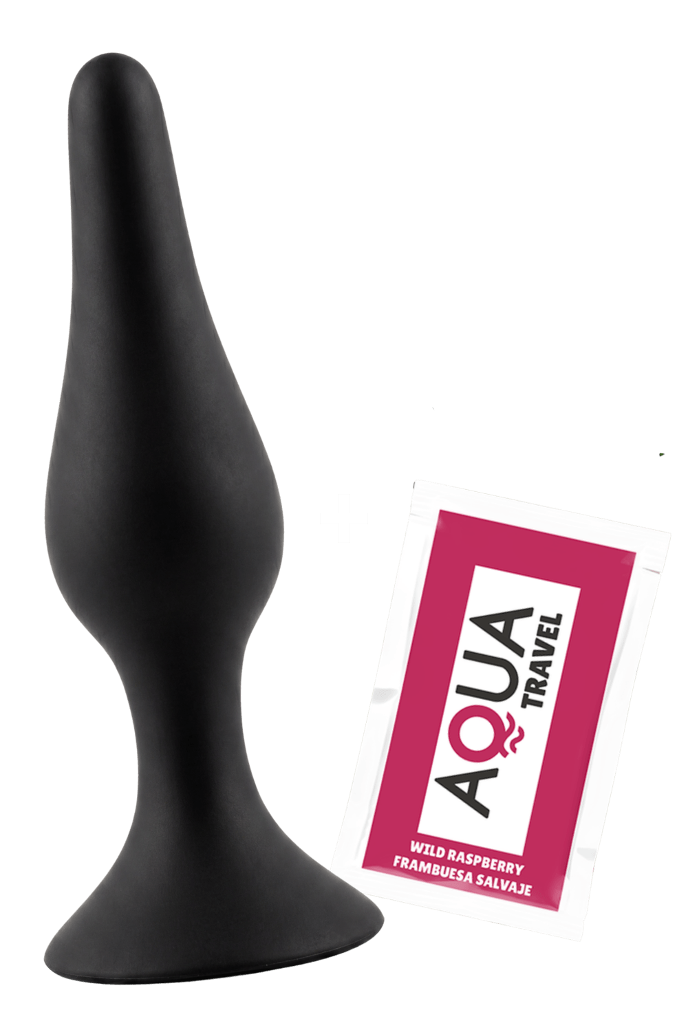 Plug Anal Noir en Silicone XL avec Ventouse Taille XL 15 cm dosette de lubrifiant · Pocket Pleasure · vue 3