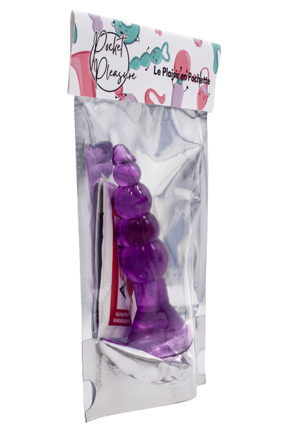Plug Anal Ventouse Boules Jelly 11 cm dosette lubrifiant · Pocket Pleasure · vue 4