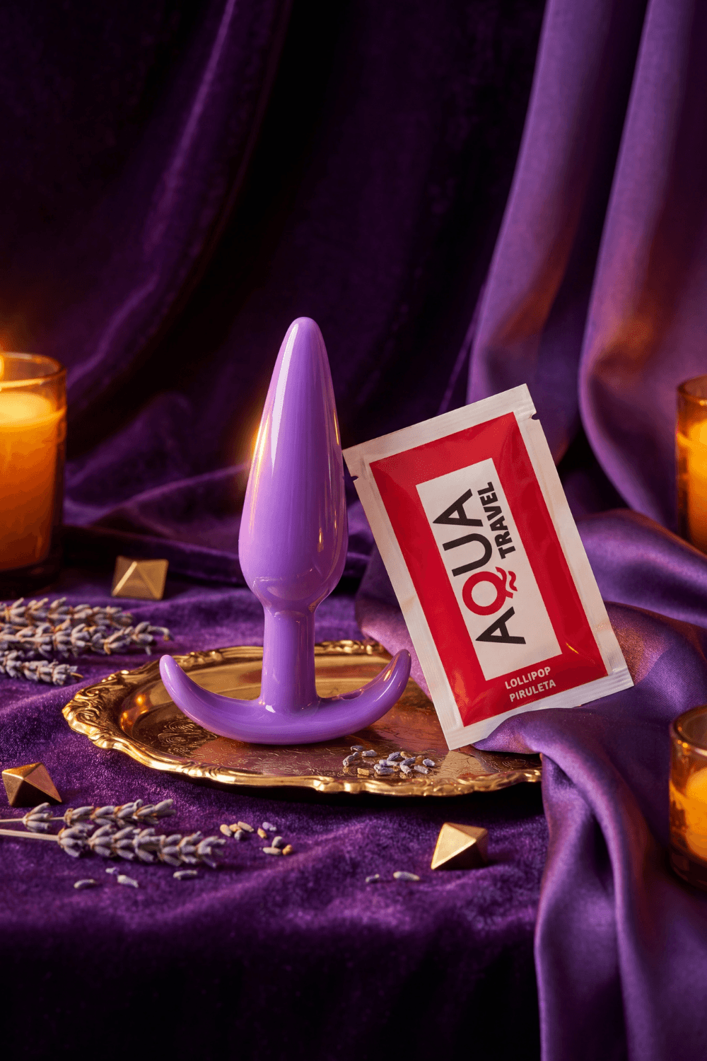 Plug anal violet souple base évasée dosette de lubrifiant · Pocket Pleasure · vue 5