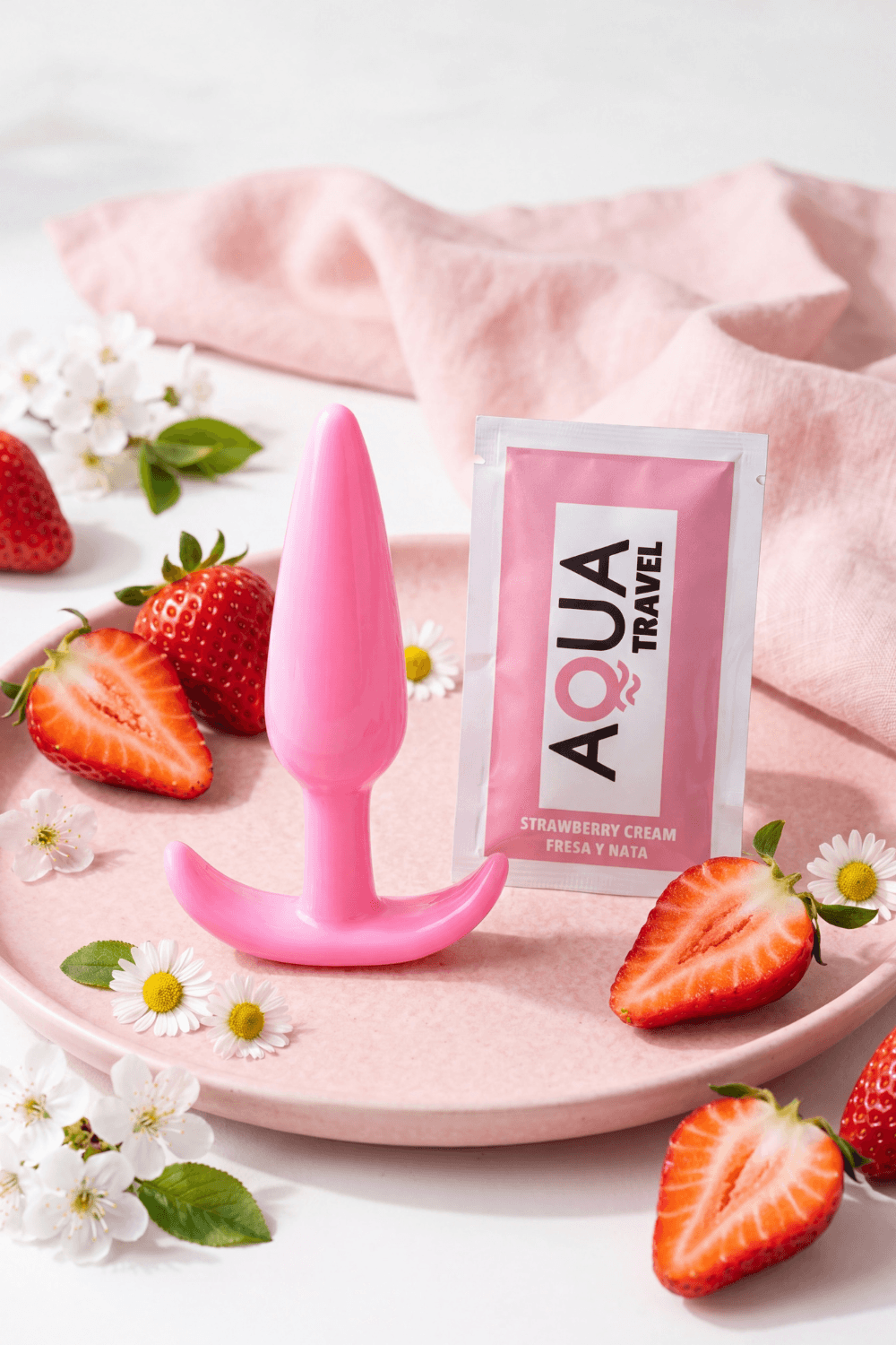 Plug anal rose souple base évasée dosette lubrifiant · Pocket Pleasure · vue 5