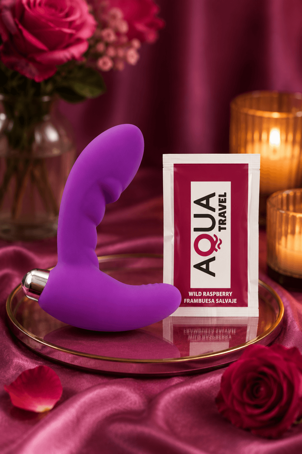 Vibromasseur anal violet stimulateur de prostate dosette lubrifiant · Pocket Pleasure · vue 5