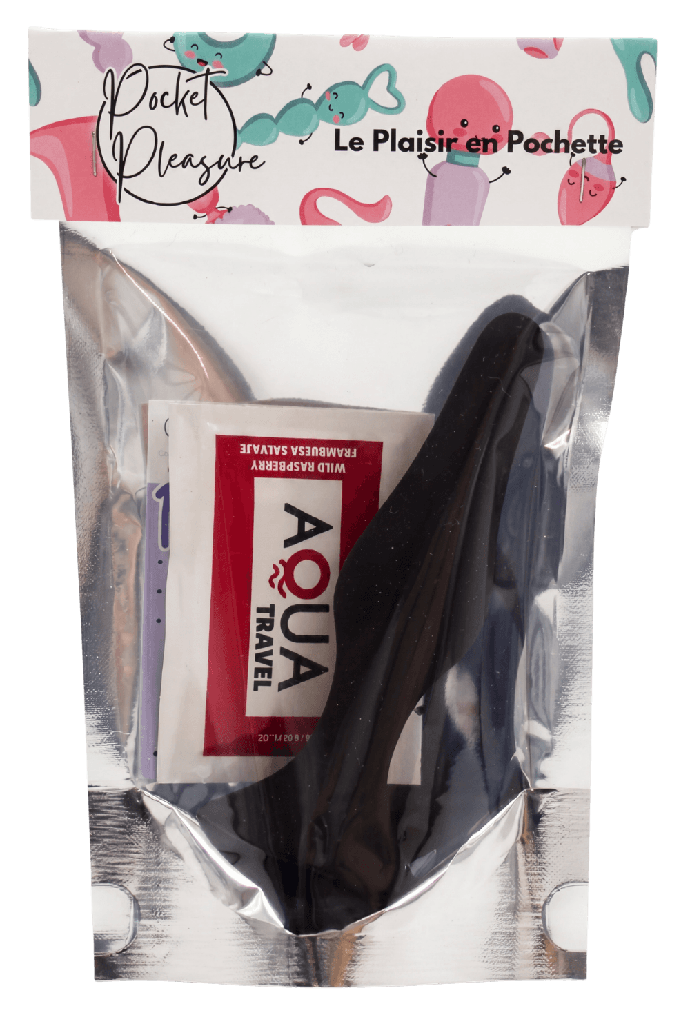 Plug Anal Noir en Silicone L avec Ventouse Taille L 12,7 cm dosette de lubrifiant · Pocket Pleasure · vue 2