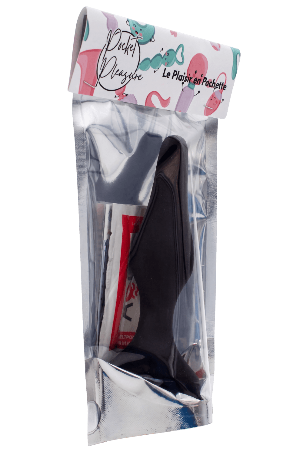 Plug Anal Noir en Silicone L avec Ventouse Taille L 12,7 cm dosette de lubrifiant · Pocket Pleasure · vue 4