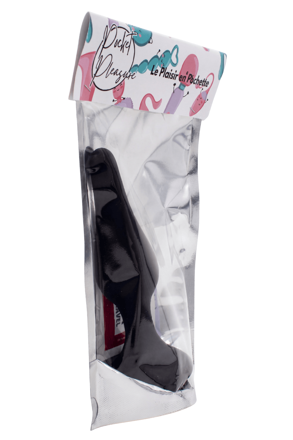 Plug Anal Noir en Silicone M avec Ventouse Taille M 11,3 cm dosette de lubrifiant · Pocket Pleasure · vue 4