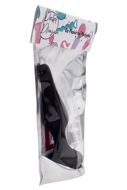 Plug Anal Noir en Silicone M avec Ventouse Taille M 11,3 cm dosette de lubrifiant · Pocket Pleasure · vue 4