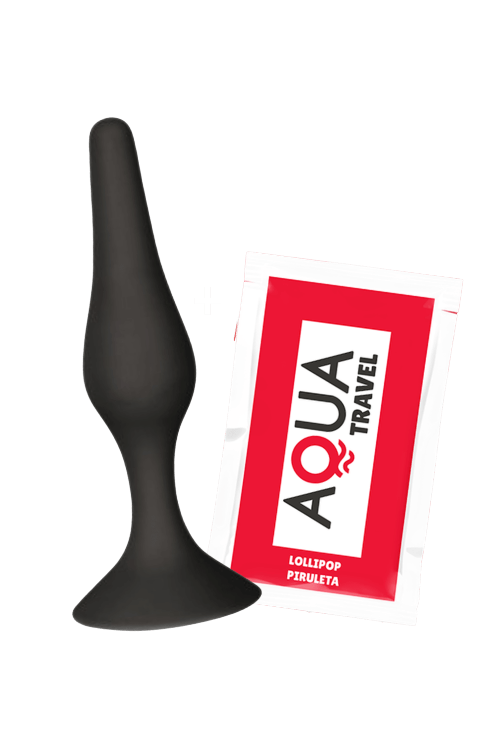 Plug Anal Noir en Silicone S avec Ventouse Taille S 10,5 cm dosette de lubrifiant · Pocket Pleasure · vue 3
