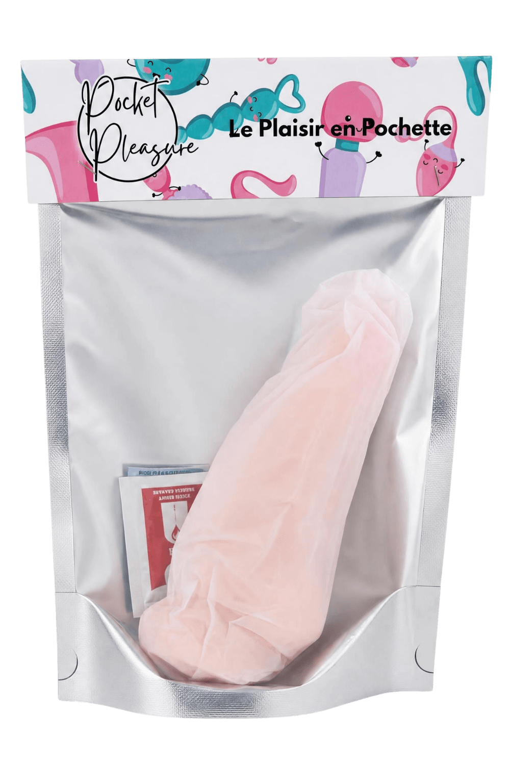 Gode Réaliste Ventouse avec Testicules 1 dosette de lubrifiant · Pocket Pleasure · vue 2