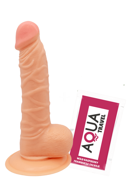 Gode Réaliste Ventouse avec Testicules 1 dosette de lubrifiant · Pocket Pleasure · vue 3