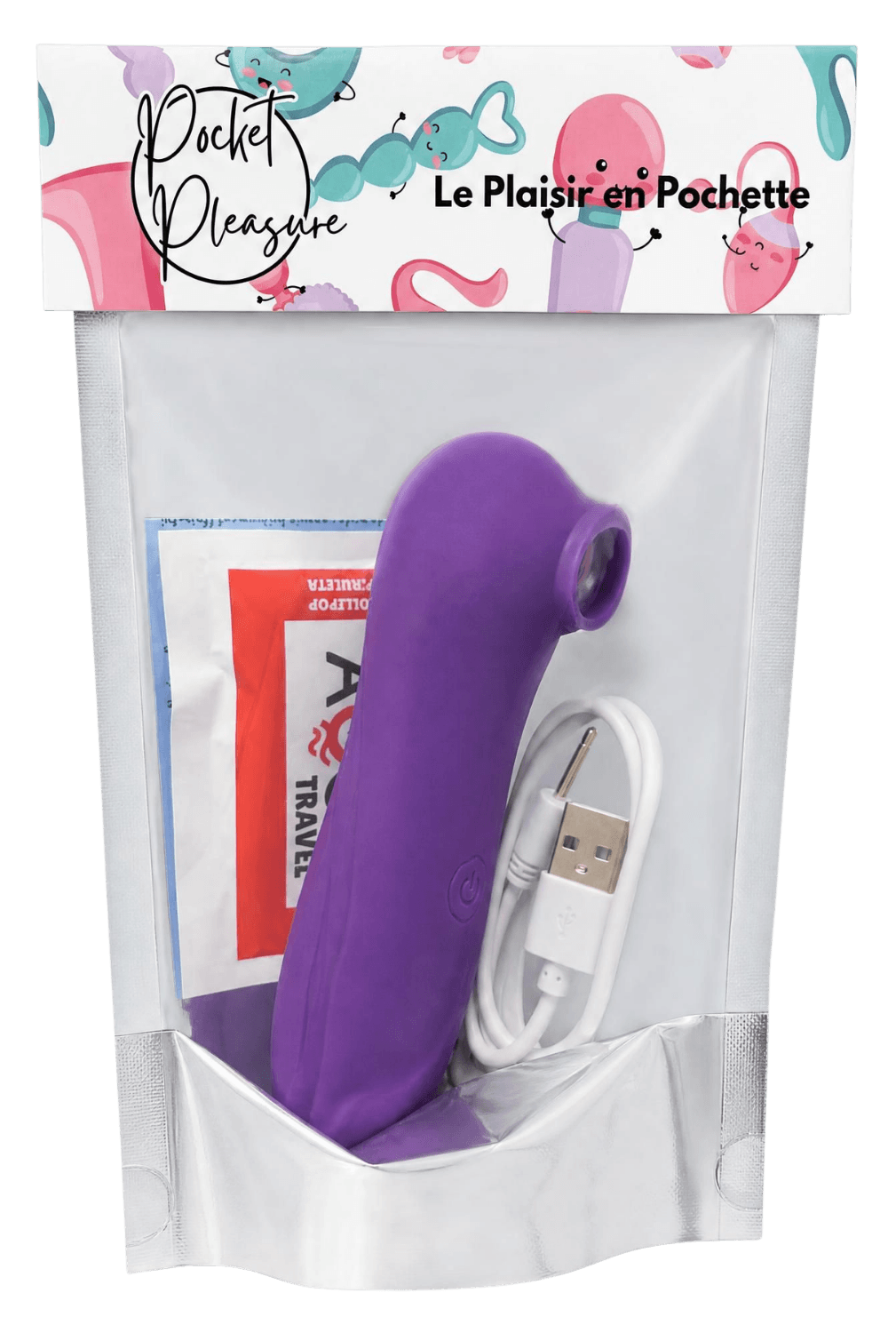 Stimulateur Clitoridien Vibrant Sans Contact Violet 1 dosette de lubrifiant · Pocket Pleasure · vue 2