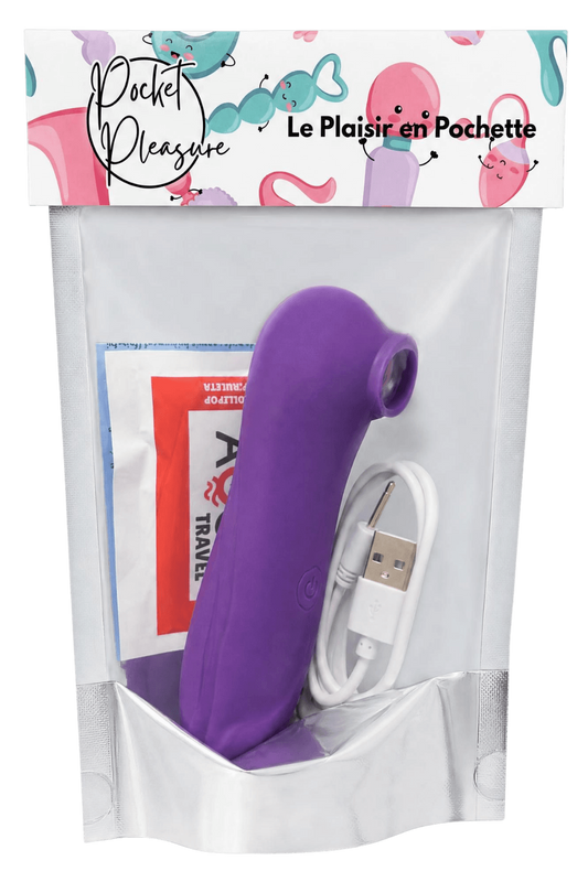 Stimulateur Clitoridien Vibrant Sans Contact Violet 1 dosette de lubrifiant · Pocket Pleasure · vue 2