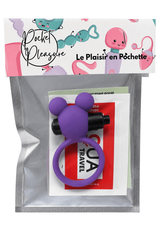 Anneau Vibrant Ourson Violet 1 dosette de lubrifiant · Pocket Pleasure · vue 2