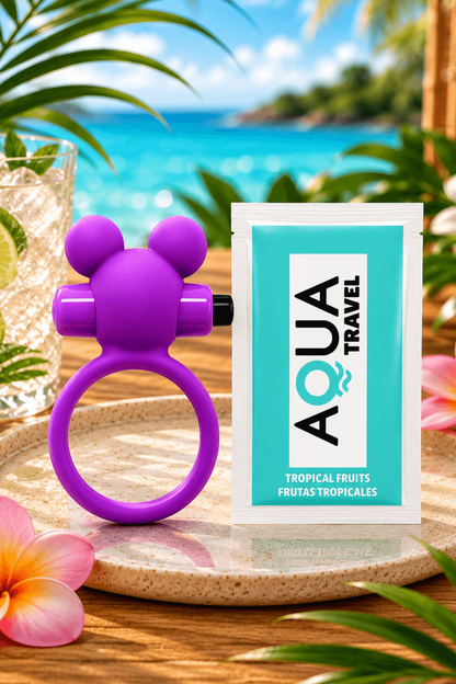 Anneau Vibrant Ourson Violet 1 dosette de lubrifiant · Pocket Pleasure · vue 5