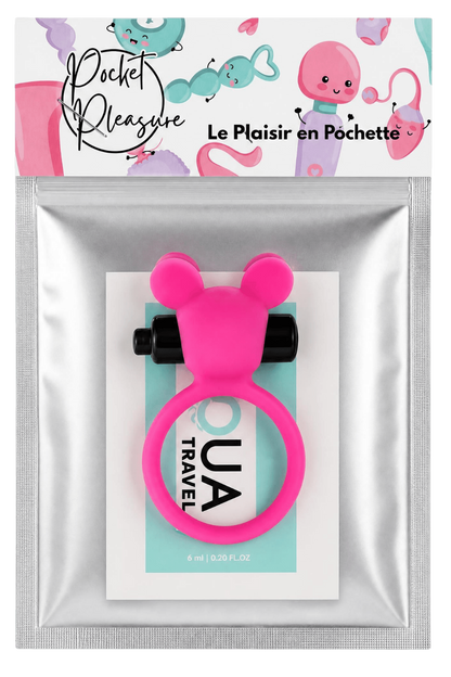Anneau Vibrant Ourson Rose 1 dosette de lubrifiant · Pocket Pleasure · vue 2