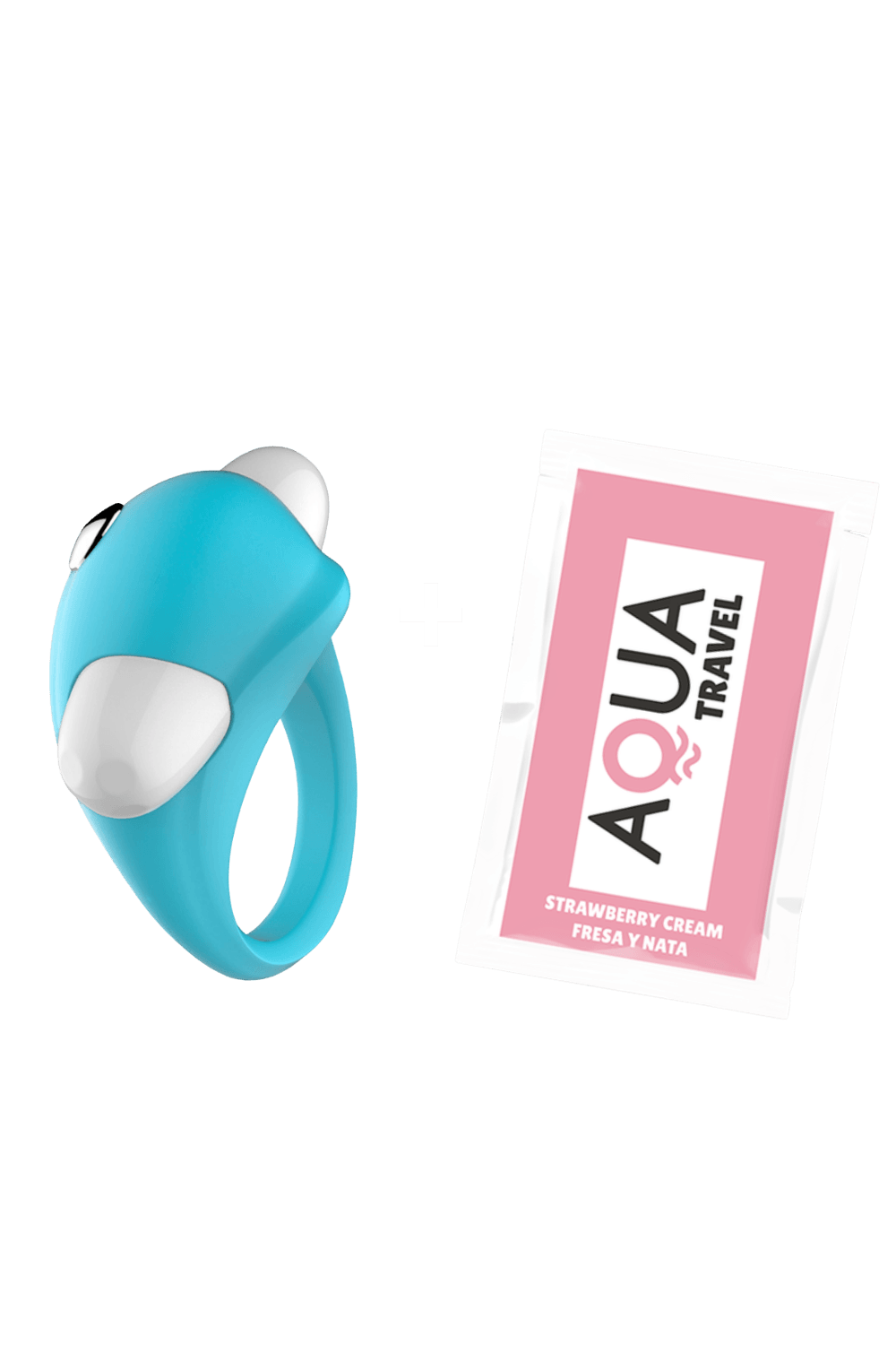Cockring Vibrant Dauphin Bleu 1 dosette de lubrifiant · Pocket Pleasure · vue 3