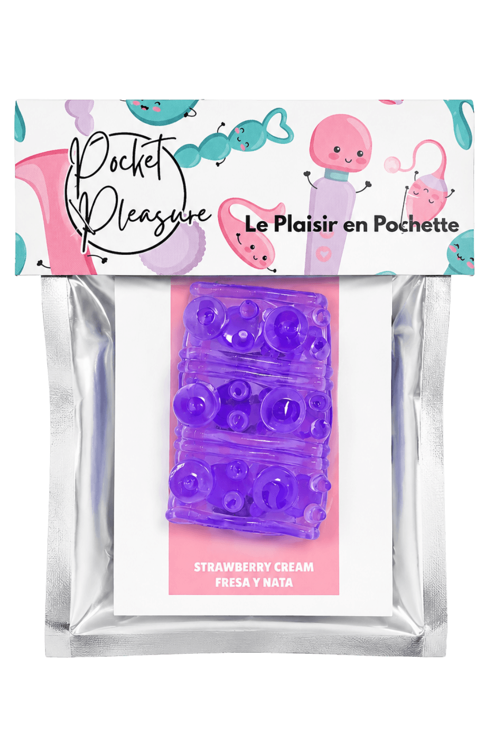 Gaine Pénienne Picots Violette 1 dosette lubrifiant · Pocket Pleasure · vue 2