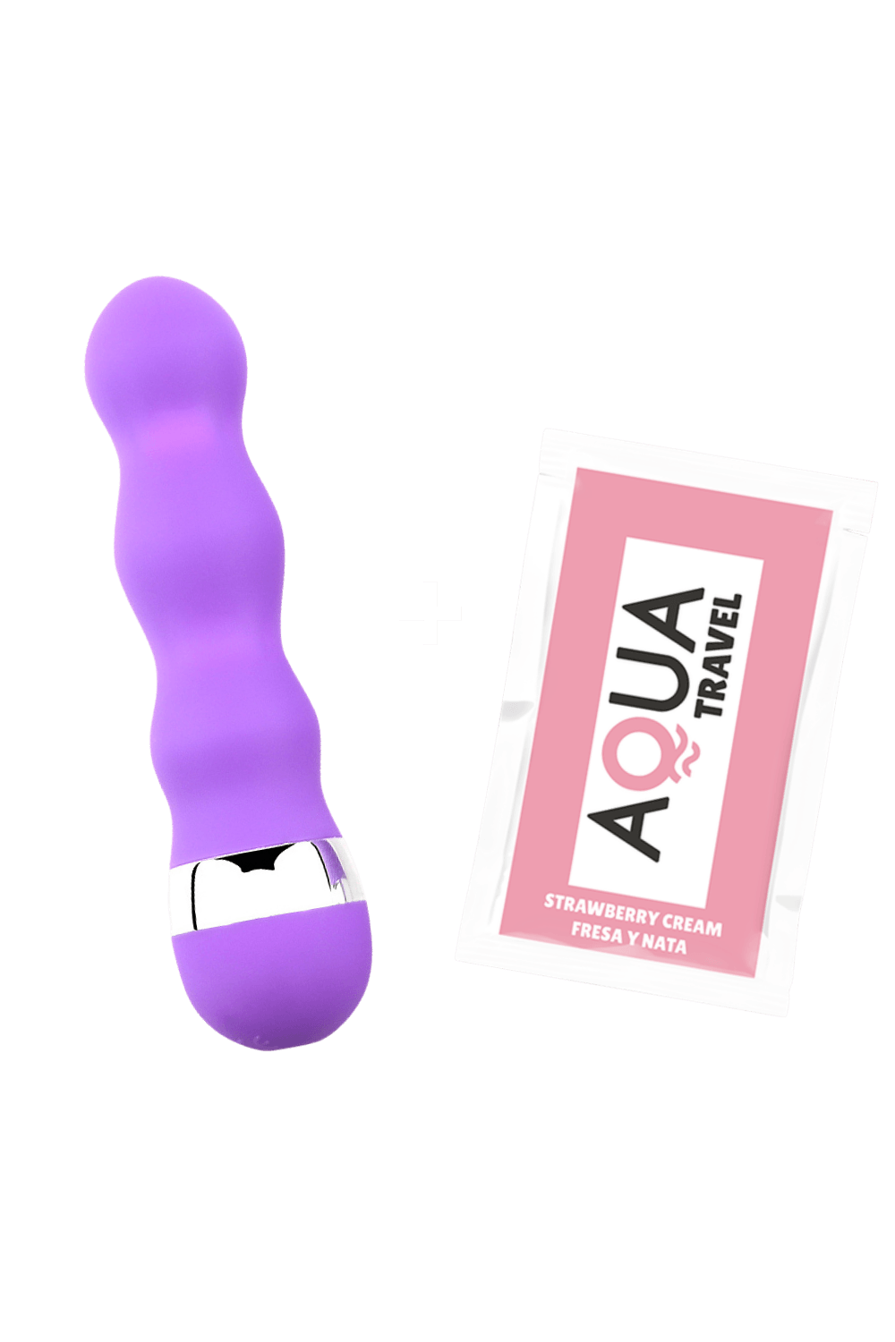 Mini Vibromasseur violet ondulés dosette de lubrifiant · Pocket Pleasure · vue 3