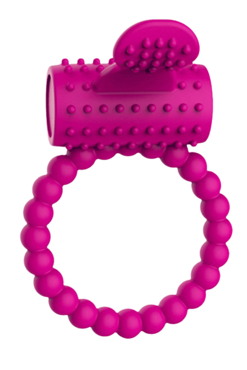 Anneau rose vibrant silicone avec langue picot dosette de lubrifiant · Pocket Pleasure · vue 5