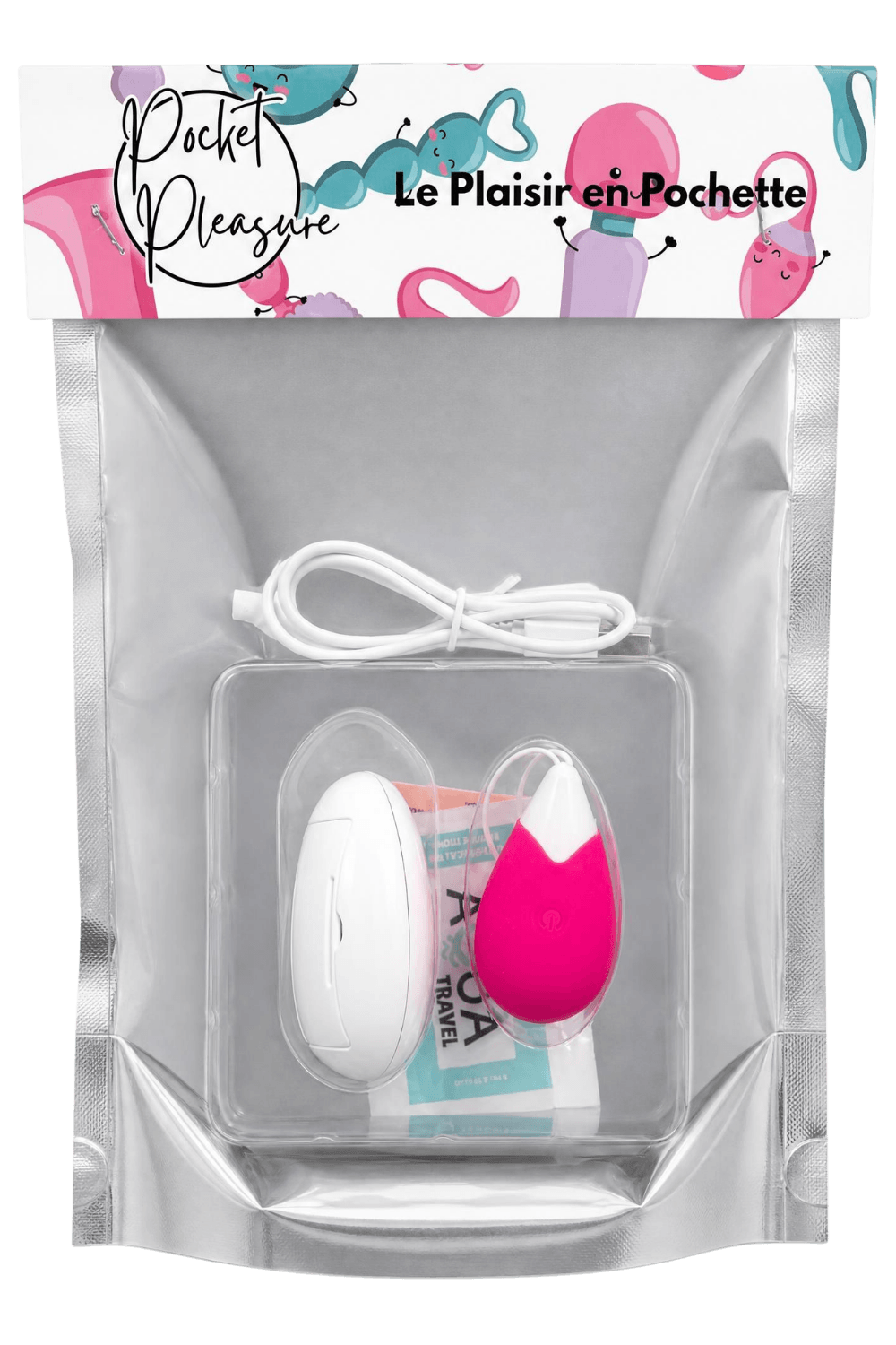 Œuf Vibrant Télécommandé 10 Modes Fuchsia 1 dosette de lubrifiant · Pocket Pleasure · vue 2