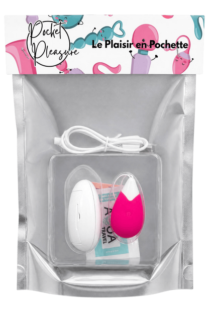 Œuf Vibrant Télécommandé 10 Modes Fuchsia 1 dosette de lubrifiant · Pocket Pleasure · vue 2