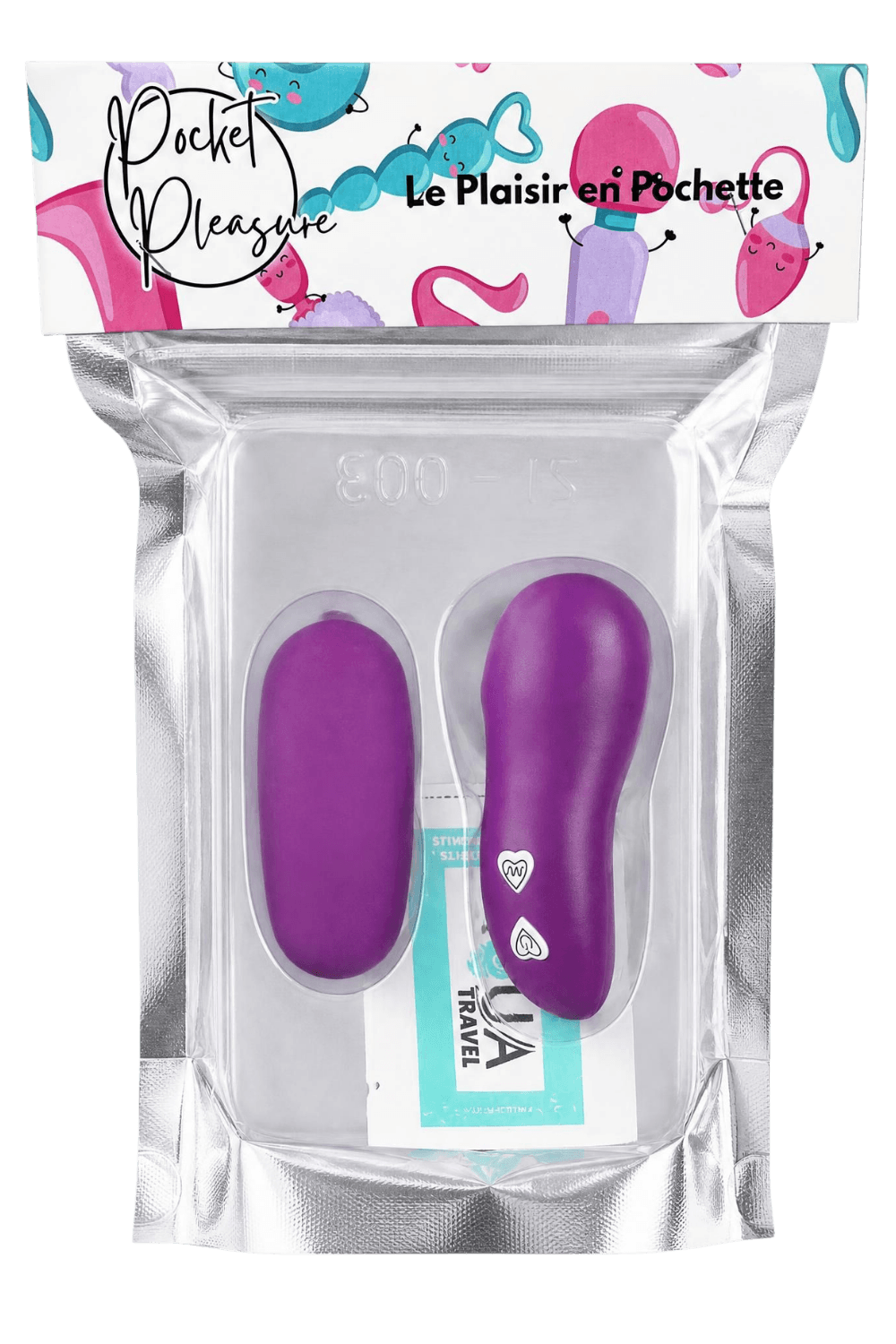 Œuf Vibrant Télécommandé 7 Vitesses Violet 1 dosette de lubrifiant · Pocket Pleasure · vue 2