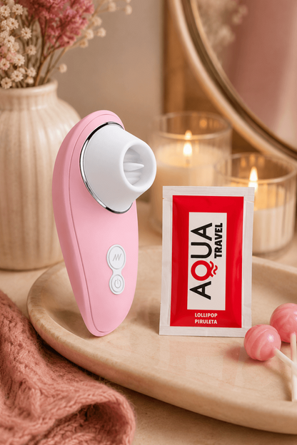 Stimulateur Clitoridien à Langue Rose 1 dosette de lubrifiant · Pocket Pleasure · vue 5
