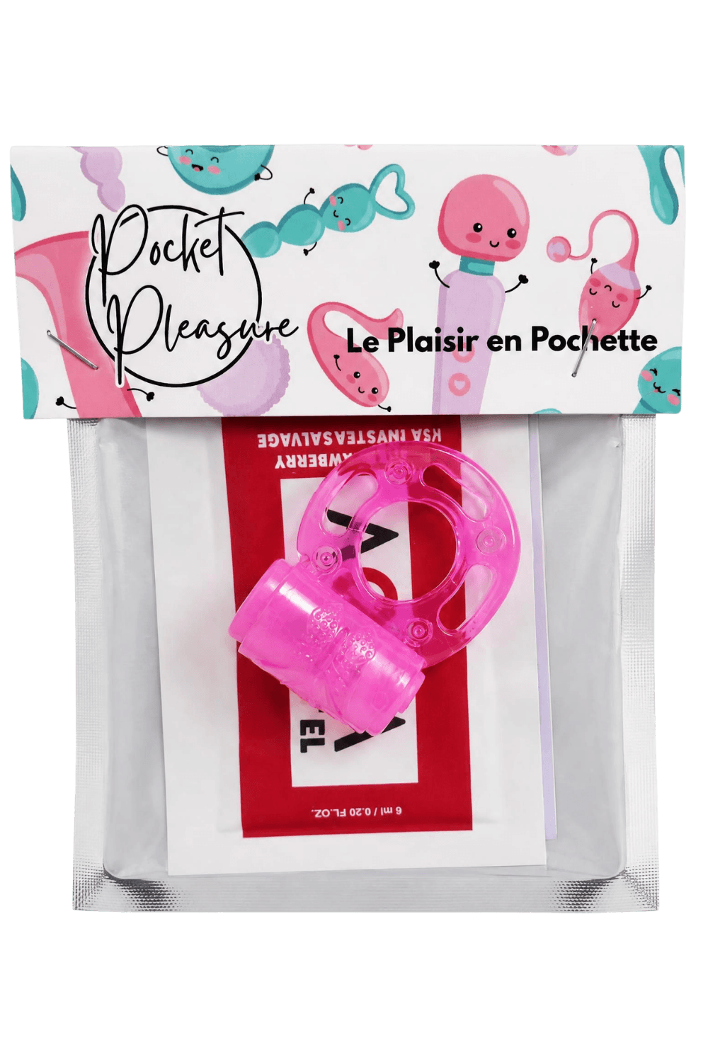 Anneau Pénien Vibrant Jelly Rose 1 dosette de lubrifiant · Pocket Pleasure · vue 2