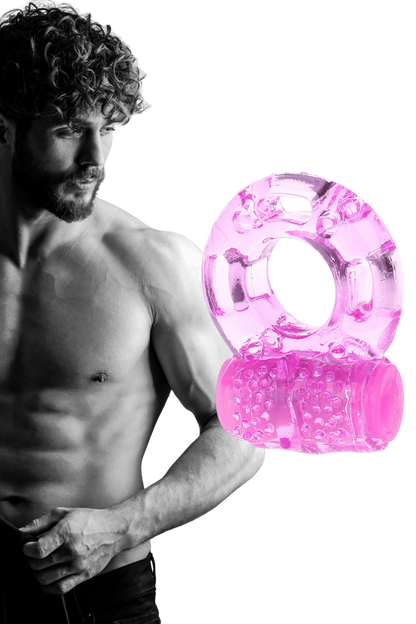 Anneau Pénien Vibrant Jelly Rose 1 dosette de lubrifiant · Pocket Pleasure · vue 4