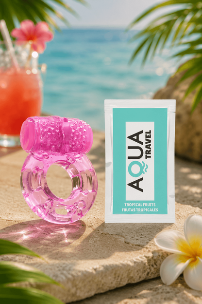 Anneau Pénien Vibrant Jelly Rose 1 dosette de lubrifiant · Pocket Pleasure · vue 5