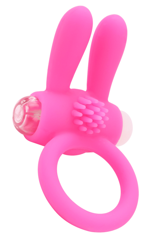 Anneau Vibrant Rabbit Rose Silicone 1 dosette de lubrifiant · Pocket Pleasure