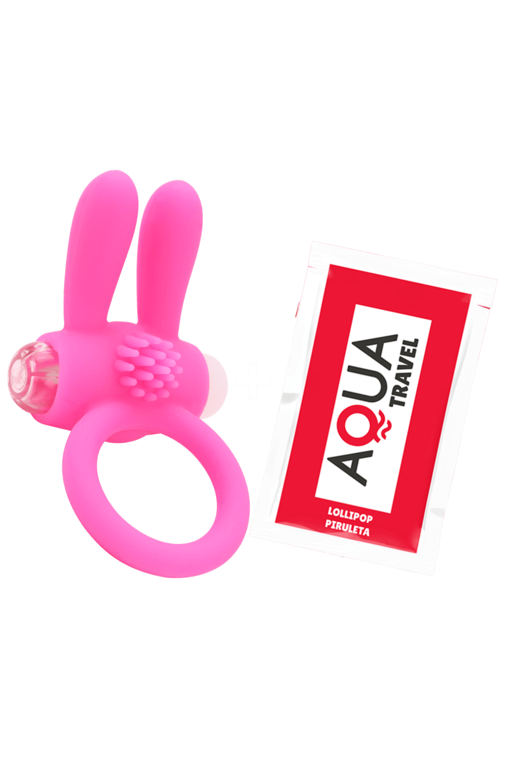 Anneau Vibrant Rabbit Rose Silicone 1 dosette de lubrifiant · Pocket Pleasure · vue 3