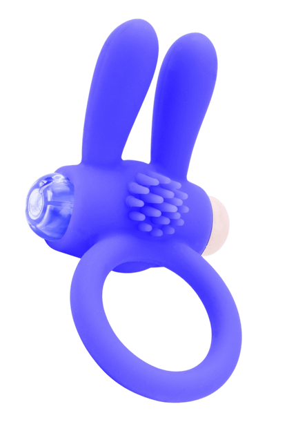 Anneau Vibrant Rabbit Bleu Silicone 1 dosette de lubrifiant · Pocket Pleasure