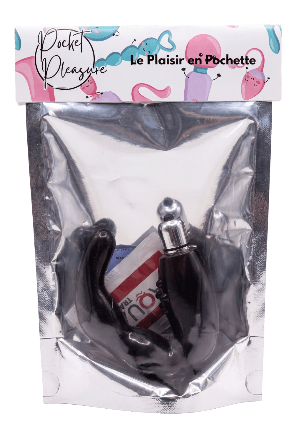 Stimulateur de Prostate Vibrant Noir 1 dosette lubrifiant · Pocket Pleasure · vue 2