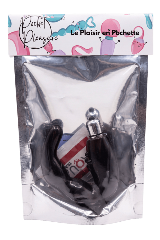 Stimulateur de Prostate Vibrant Noir 1 dosette lubrifiant · Pocket Pleasure · vue 2