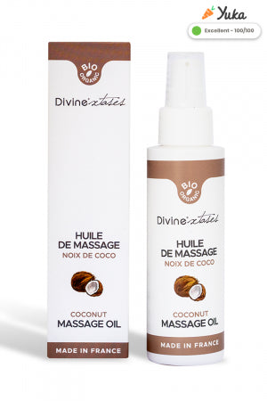 Huile de massage gourmande BIO Noix de coco · Divinextases