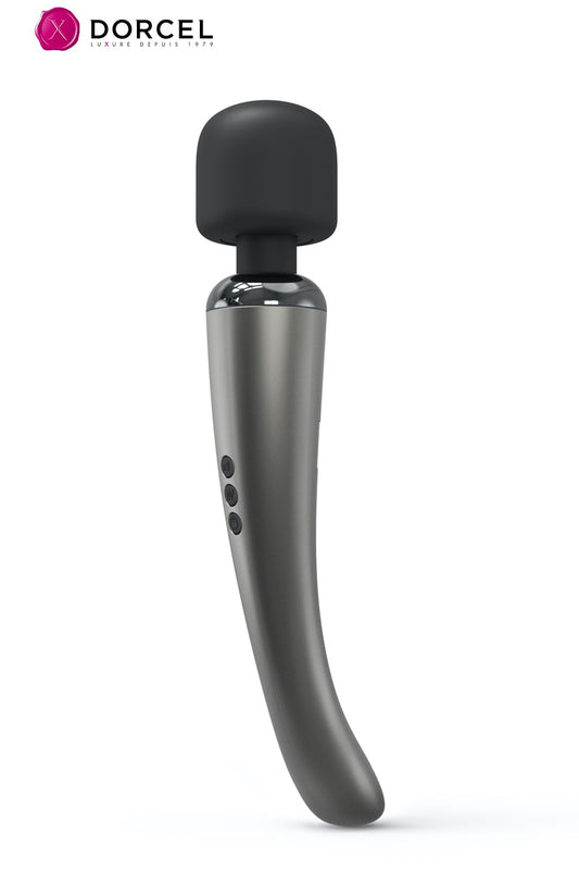 Stimulateur clitoridien wand rechargeable Megawand Silver Dorcel