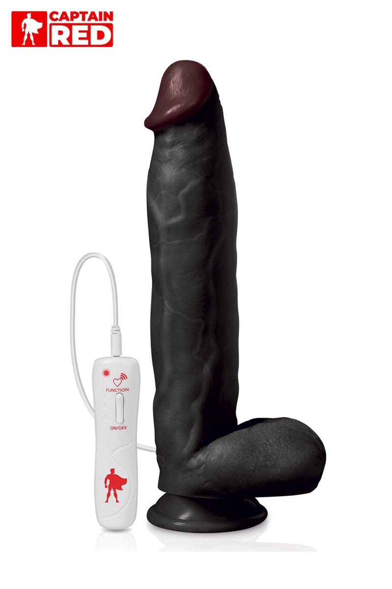 Vibromasseur réaliste XXL The Power Black Captain red